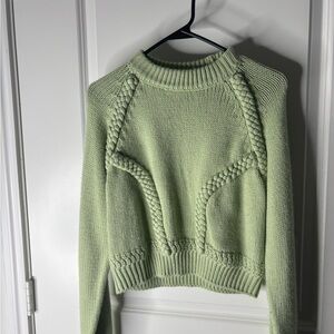 Forever 21 Green Crew Neck Sweater Cozy Knit